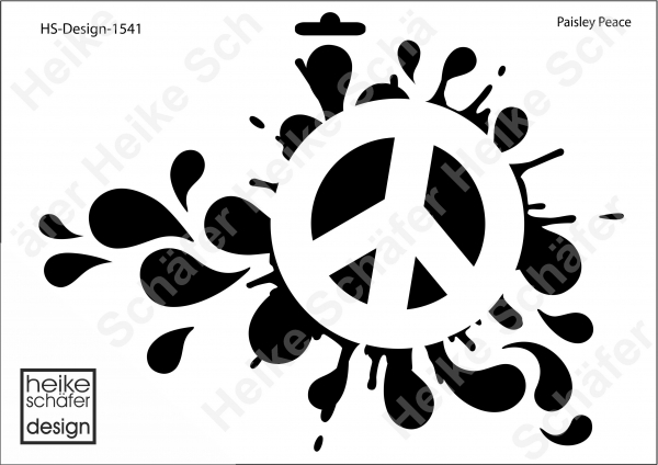 Schablone-Stencil A4 071-1541 Paisley Peace